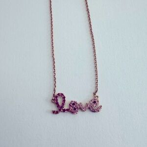 Sydney Evan mini love necklace, pink ombré